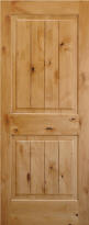Knotty Alder Arch 2-Panel V-Grooved Interior Door